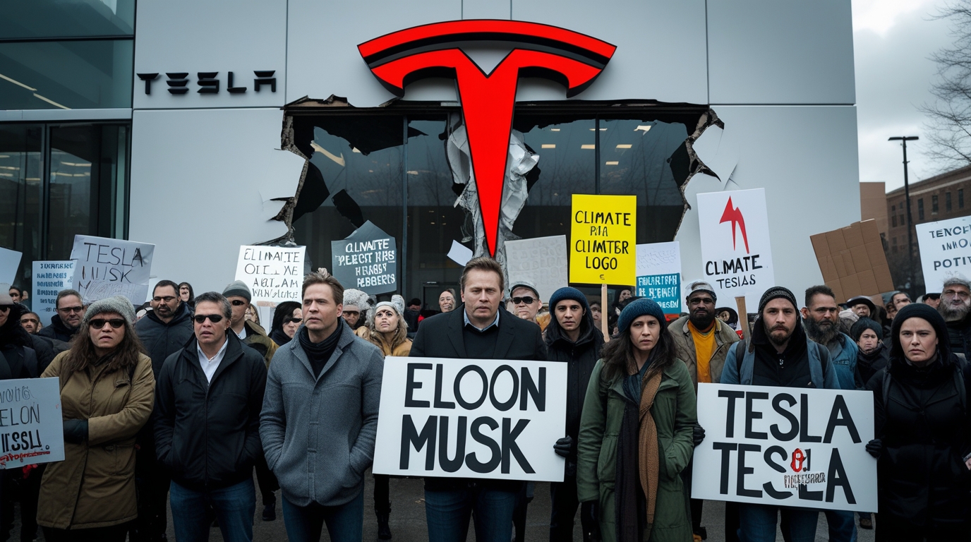 Tesla Faces Official Hazard from Anti-Musk Protests